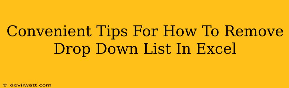 Convenient Tips For How To Remove Drop Down List In Excel
