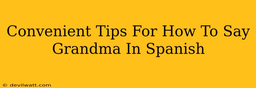 Convenient Tips For How To Say Grandma In Spanish