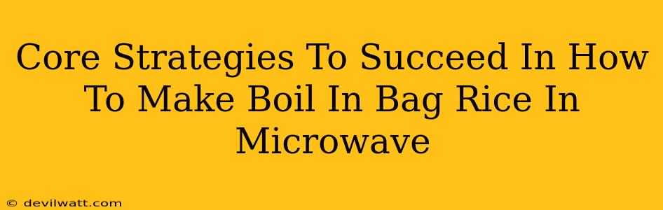 Core Strategies To Succeed In How To Make Boil In Bag Rice In Microwave