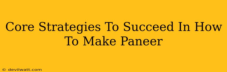 Core Strategies To Succeed In How To Make Paneer