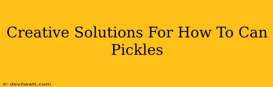 Creative Solutions For How To Can Pickles