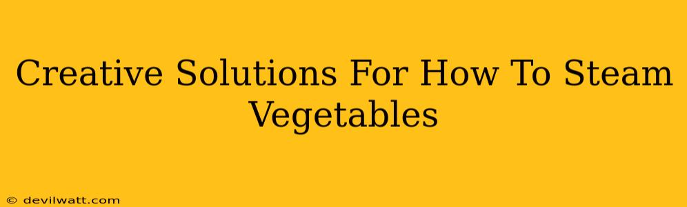 Creative Solutions For How To Steam Vegetables