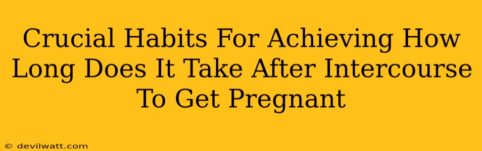 Crucial Habits For Achieving How Long Does It Take After Intercourse To Get Pregnant