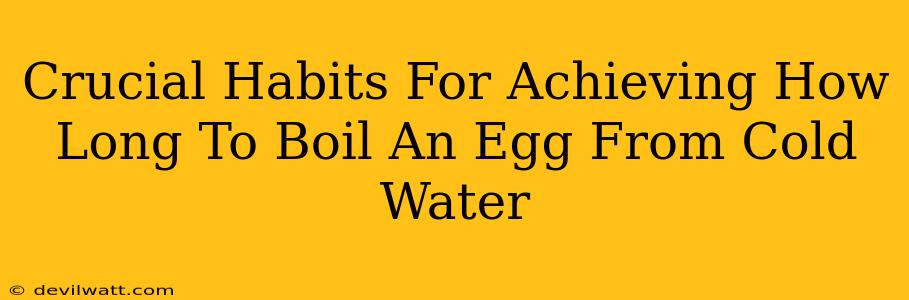 Crucial Habits For Achieving How Long To Boil An Egg From Cold Water