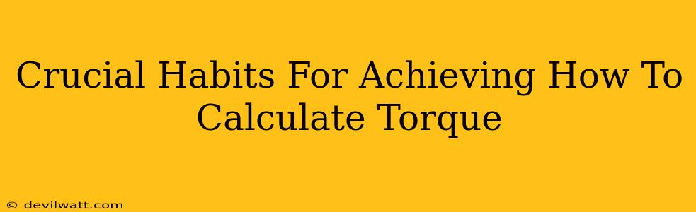 Crucial Habits For Achieving How To Calculate Torque