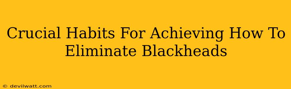 Crucial Habits For Achieving How To Eliminate Blackheads