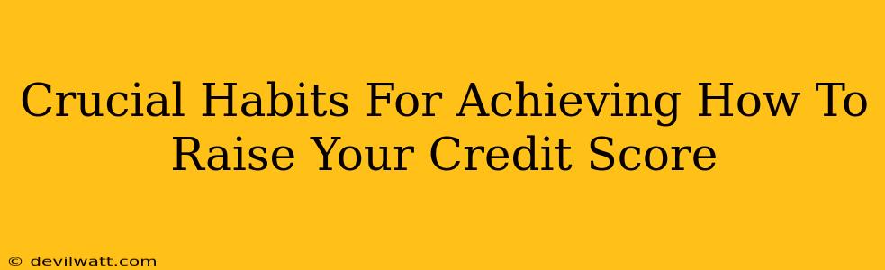 Crucial Habits For Achieving How To Raise Your Credit Score
