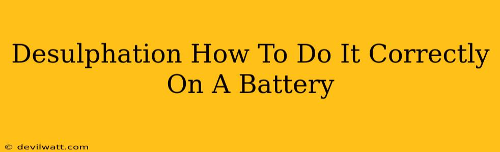 Desulphation How To Do It Correctly On A Battery