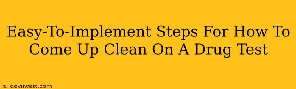 Easy-To-Implement Steps For How To Come Up Clean On A Drug Test