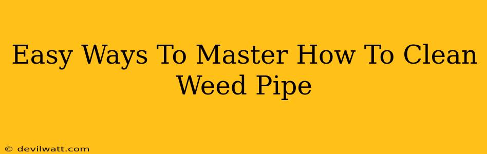 Easy Ways To Master How To Clean Weed Pipe