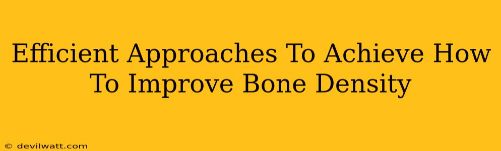 Efficient Approaches To Achieve How To Improve Bone Density