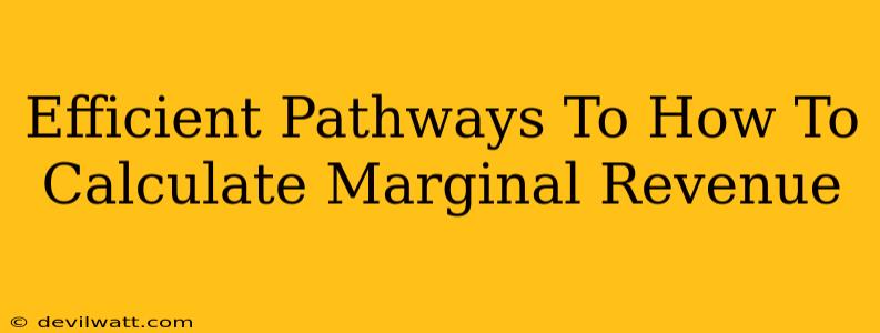 Efficient Pathways To How To Calculate Marginal Revenue