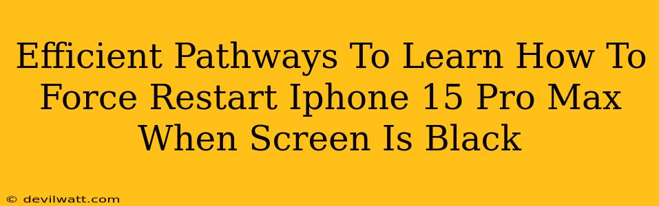 Efficient Pathways To Learn How To Force Restart Iphone 15 Pro Max When Screen Is Black