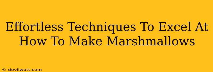 Effortless Techniques To Excel At How To Make Marshmallows