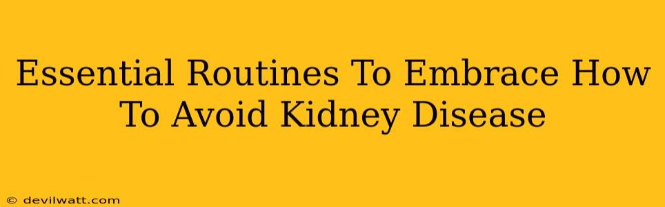 Essential Routines To Embrace How To Avoid Kidney Disease