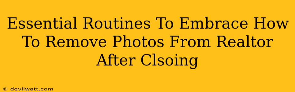 Essential Routines To Embrace How To Remove Photos From Realtor After Clsoing