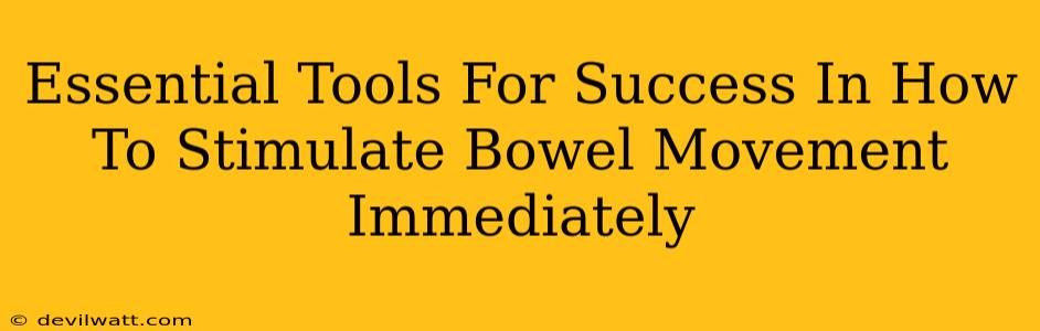 Essential Tools For Success In How To Stimulate Bowel Movement Immediately