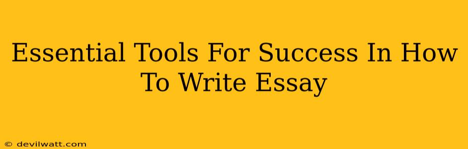 Essential Tools For Success In How To Write Essay