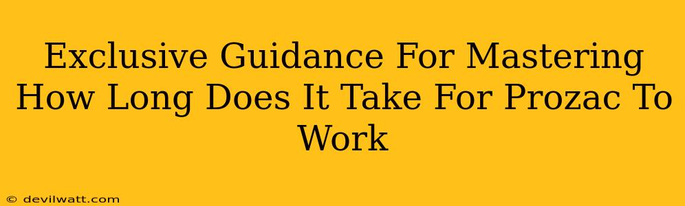 Exclusive Guidance For Mastering How Long Does It Take For Prozac To Work