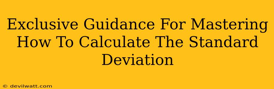 Exclusive Guidance For Mastering How To Calculate The Standard Deviation