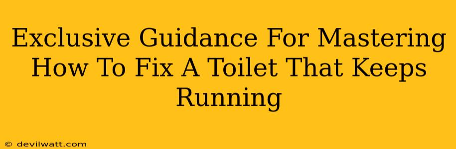 Exclusive Guidance For Mastering How To Fix A Toilet That Keeps Running