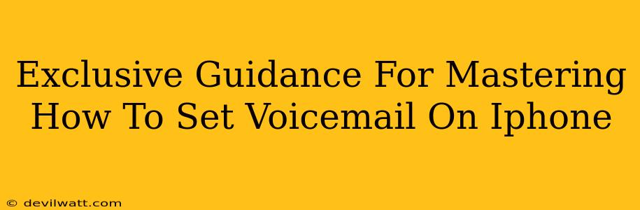 Exclusive Guidance For Mastering How To Set Voicemail On Iphone