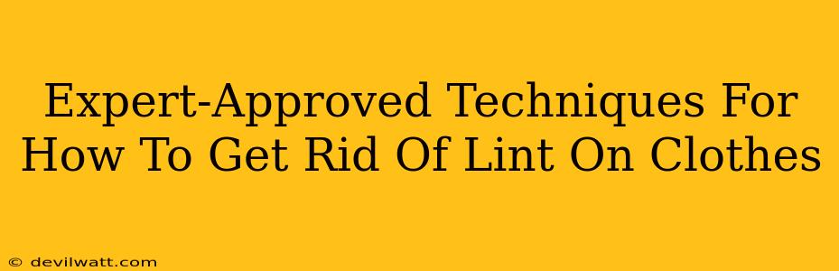 Expert-Approved Techniques For How To Get Rid Of Lint On Clothes