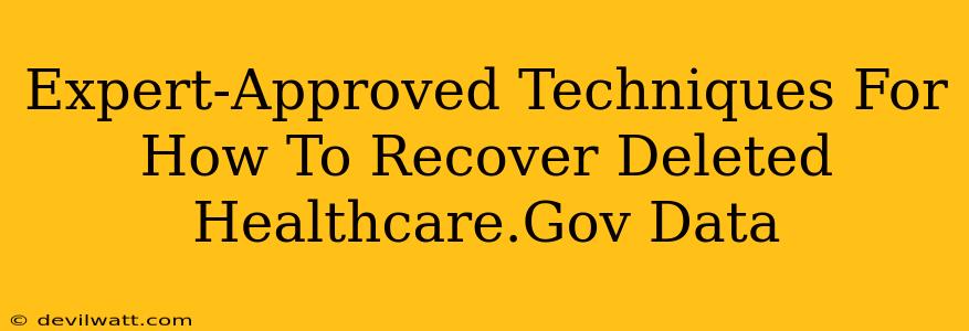 Expert-Approved Techniques For How To Recover Deleted Healthcare.Gov Data