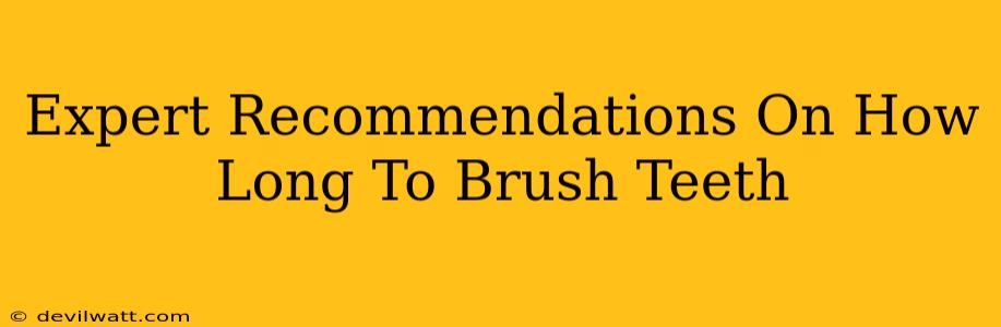 Expert Recommendations On How Long To Brush Teeth