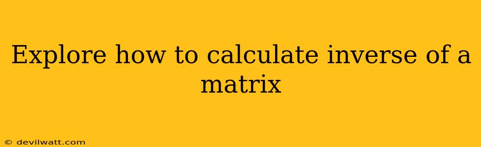 Explore how to calculate inverse of a matrix