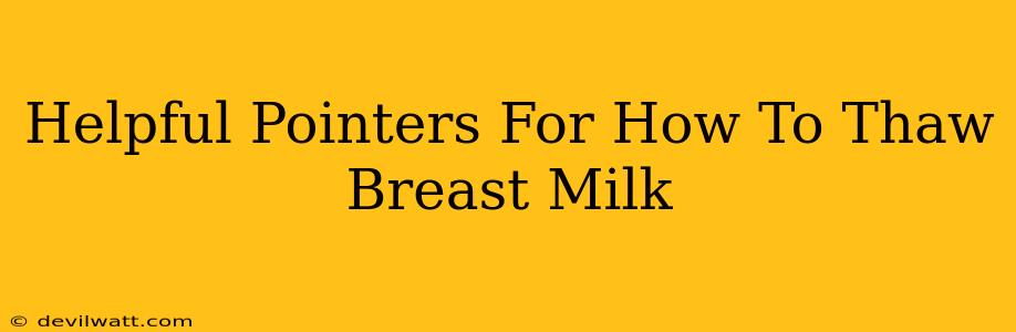 Helpful Pointers For How To Thaw Breast Milk
