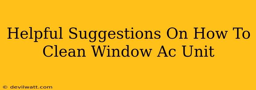 Helpful Suggestions On How To Clean Window Ac Unit