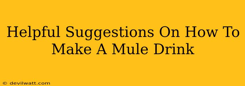 Helpful Suggestions On How To Make A Mule Drink