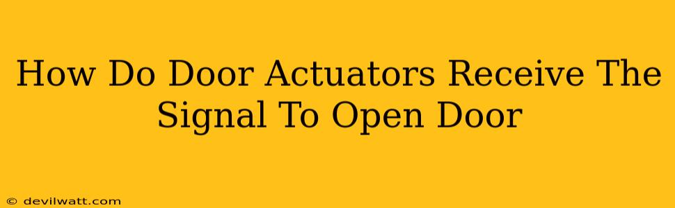 How Do Door Actuators Receive The Signal To Open Door