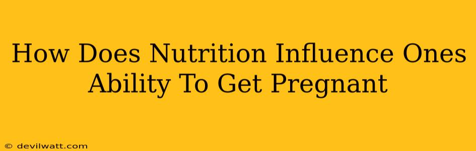 How Does Nutrition Influence Ones Ability To Get Pregnant