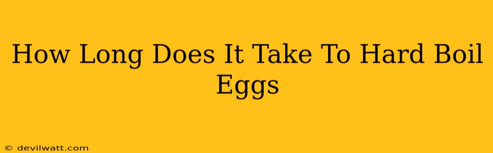 How Long Does It Take To Hard Boil Eggs