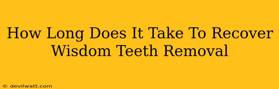 How Long Does It Take To Recover Wisdom Teeth Removal