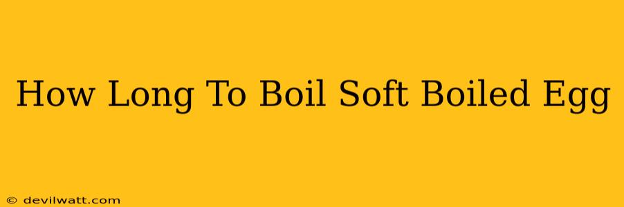 How Long To Boil Soft Boiled Egg