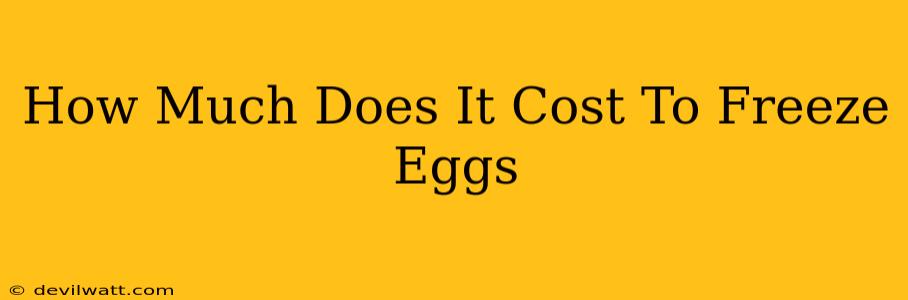 How Much Does It Cost To Freeze Eggs