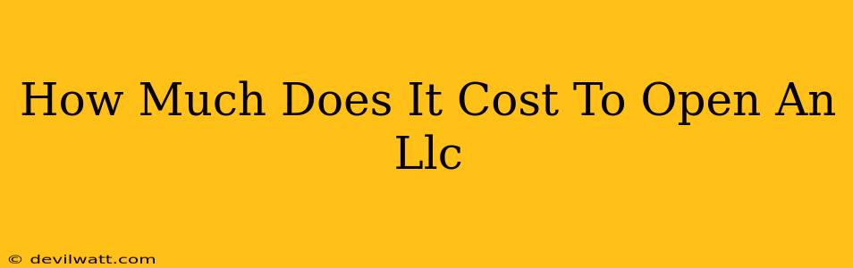 How Much Does It Cost To Open An Llc