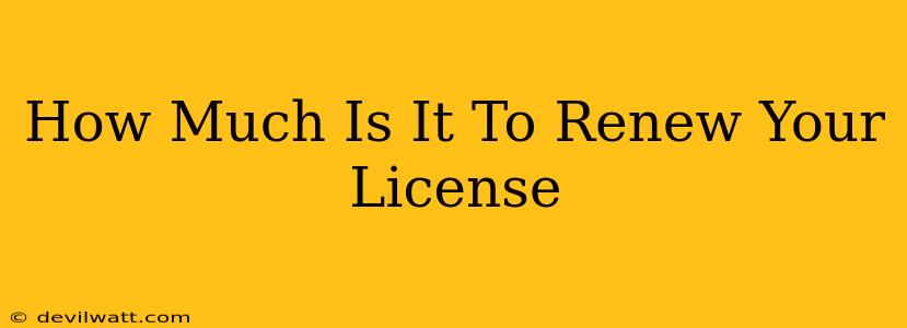 How Much Is It To Renew Your License