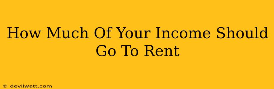 How Much Of Your Income Should Go To Rent