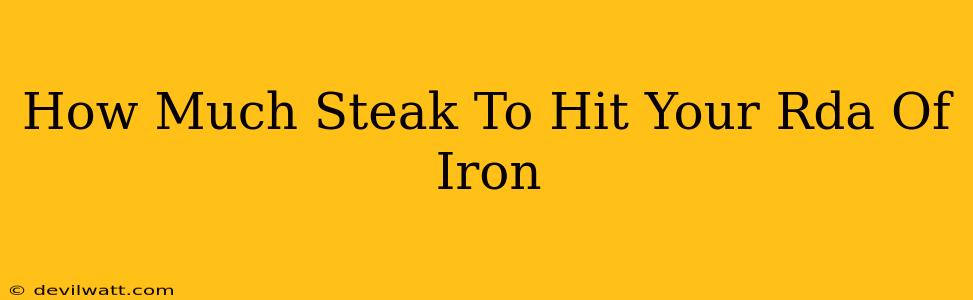 How Much Steak To Hit Your Rda Of Iron