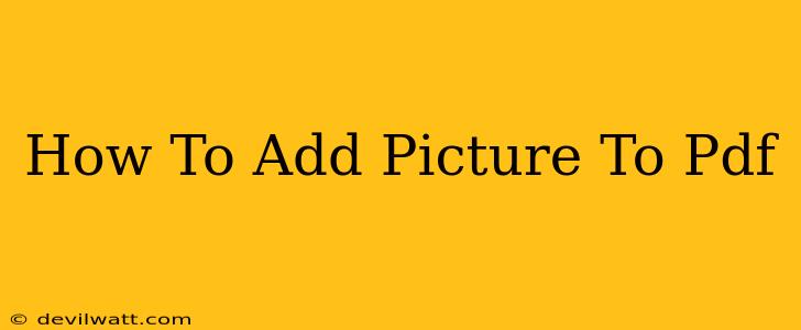 How To Add Picture To Pdf