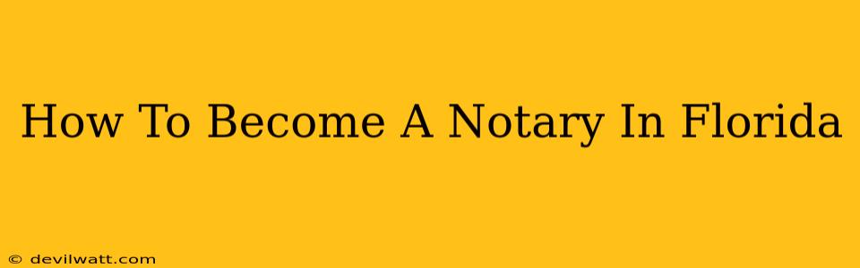 How To Become A Notary In Florida