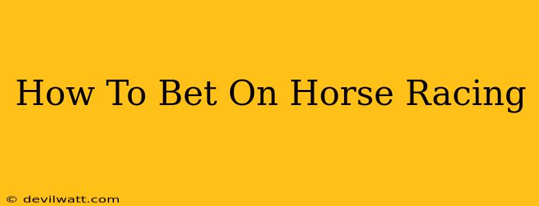 How To Bet On Horse Racing