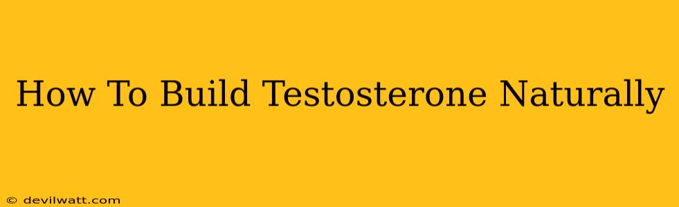 How To Build Testosterone Naturally