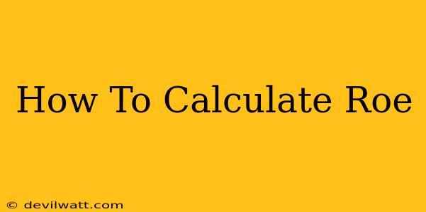 How To Calculate Roe