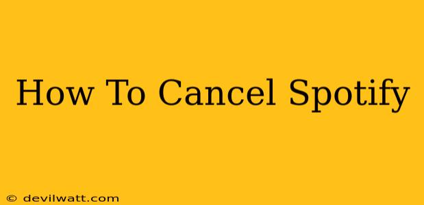 How To Cancel Spotify