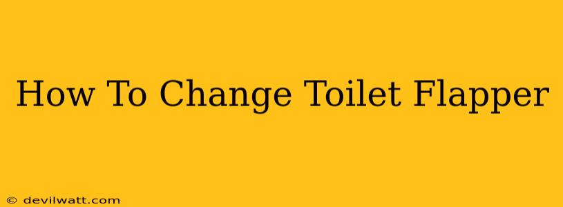 How To Change Toilet Flapper